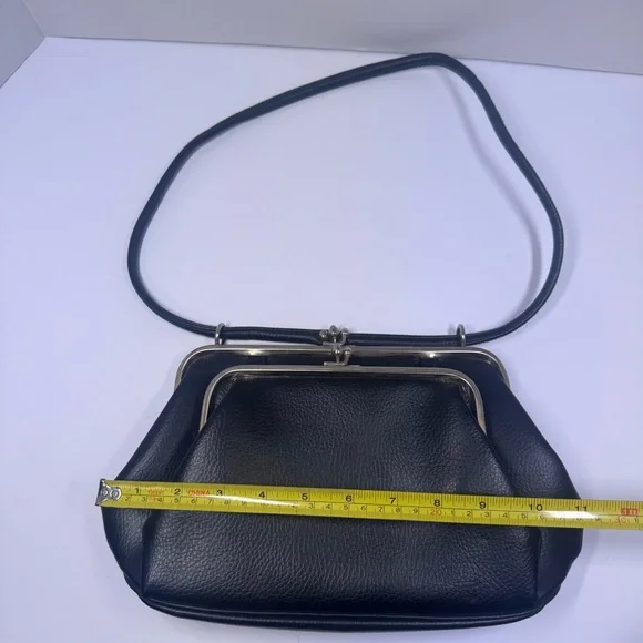 Vintage Kadin Double Snap Purse Black Leather Inside Zipper Rare Purse - Picture 14 of 16